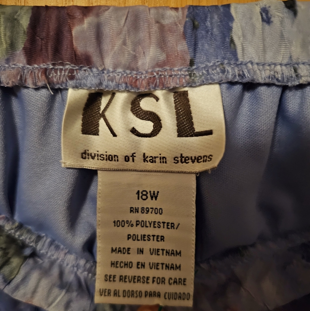 Vintage Ksl Floral Skirt Plus Size Lavender View 3